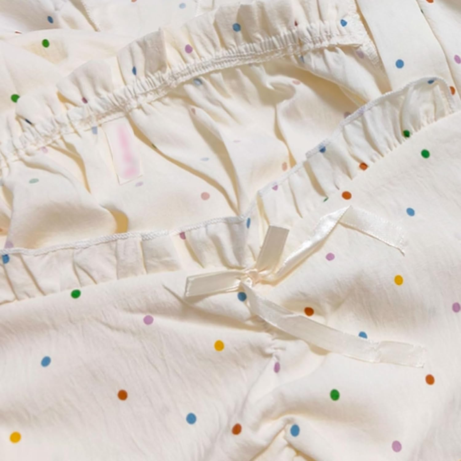 Fiber Blended Nightgown Short-Sleeved with Chest Pads Loose and Thin Nightdress Can Be Worn Outside image number 5