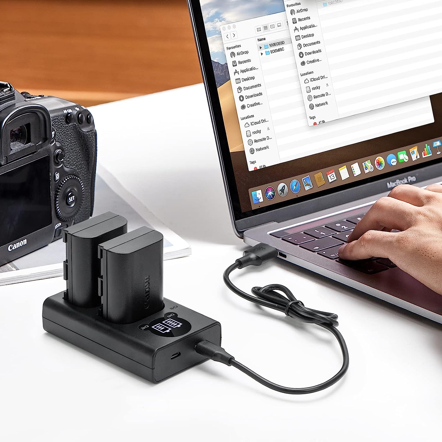 Kimaru EN-EL25 Battery Charger, Double Slot MH-32 Charger for Nikon Z30, Z50, ZFC Cameras. image number 4