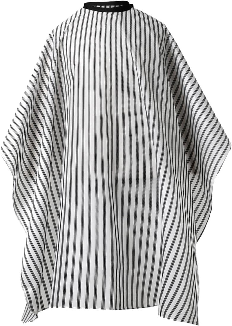 Professional Waterproof Hair Styling Cape Nylon Haircuting Salon Cape Gown Hair Salon with Snap Closure - 50" X 60" White Stripes - Multicolor 1-Pack image number 6