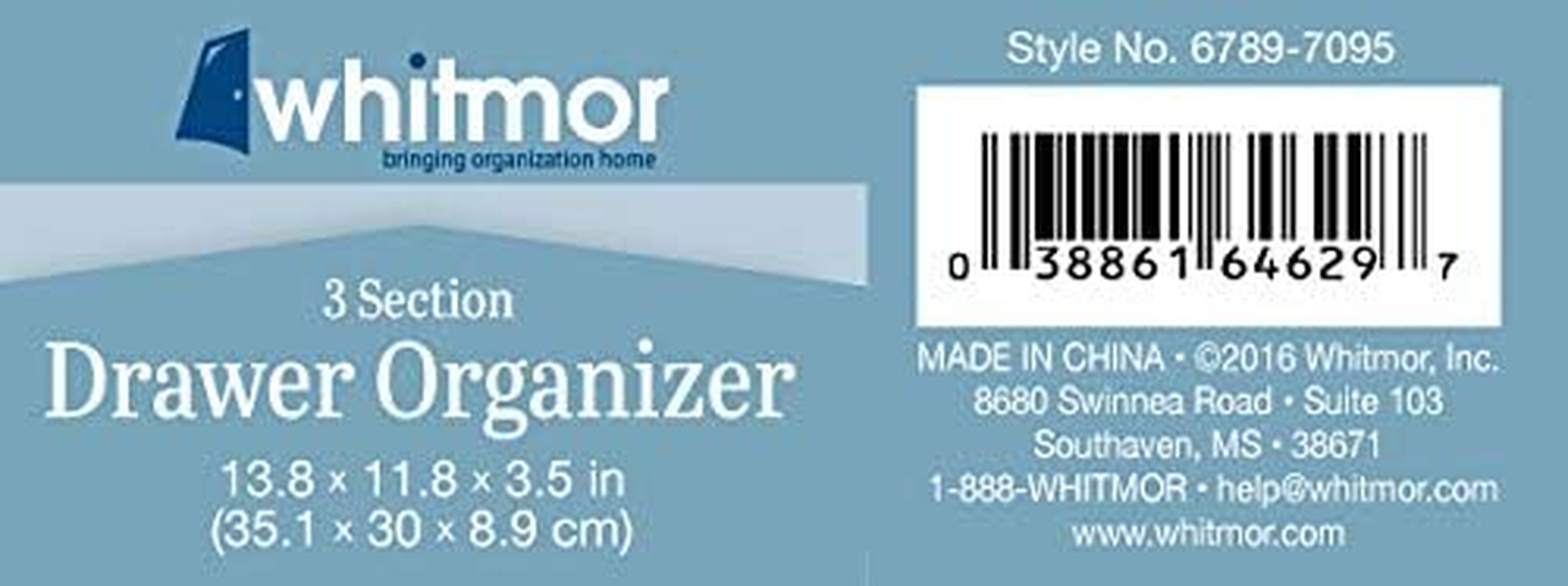 Whitmor 6789-7095 Clear 3-SECTION DRAWER ORGANIZER image number 2