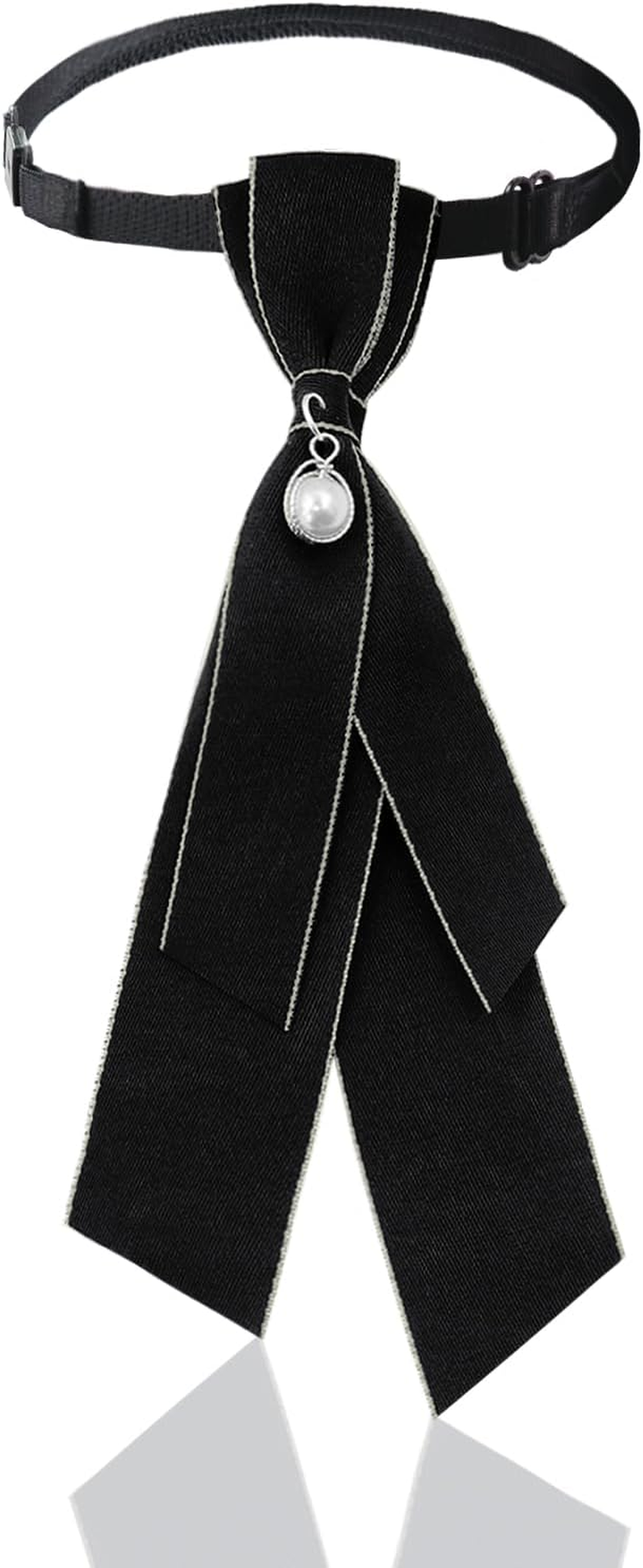 Luckyvestir Bow Ties for Women, Girls Uniform Black/Red/Green Neck Tie, Vintage Accessory for School Shirt Work