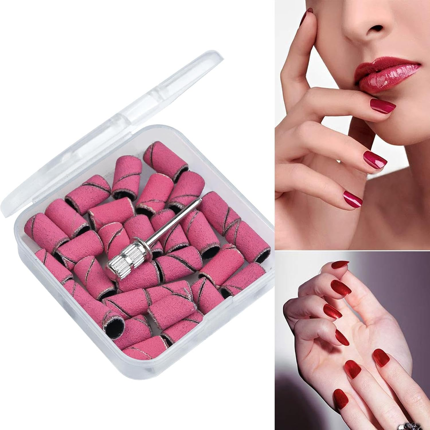 Sanding Bands for Nail Drill | Nail File Sanding Bands with Mandrel Bit - Fine Grit Nail File Sanding Bands for Acrylic Nails Gel Manicures and Pedicure Jmedic image number 6