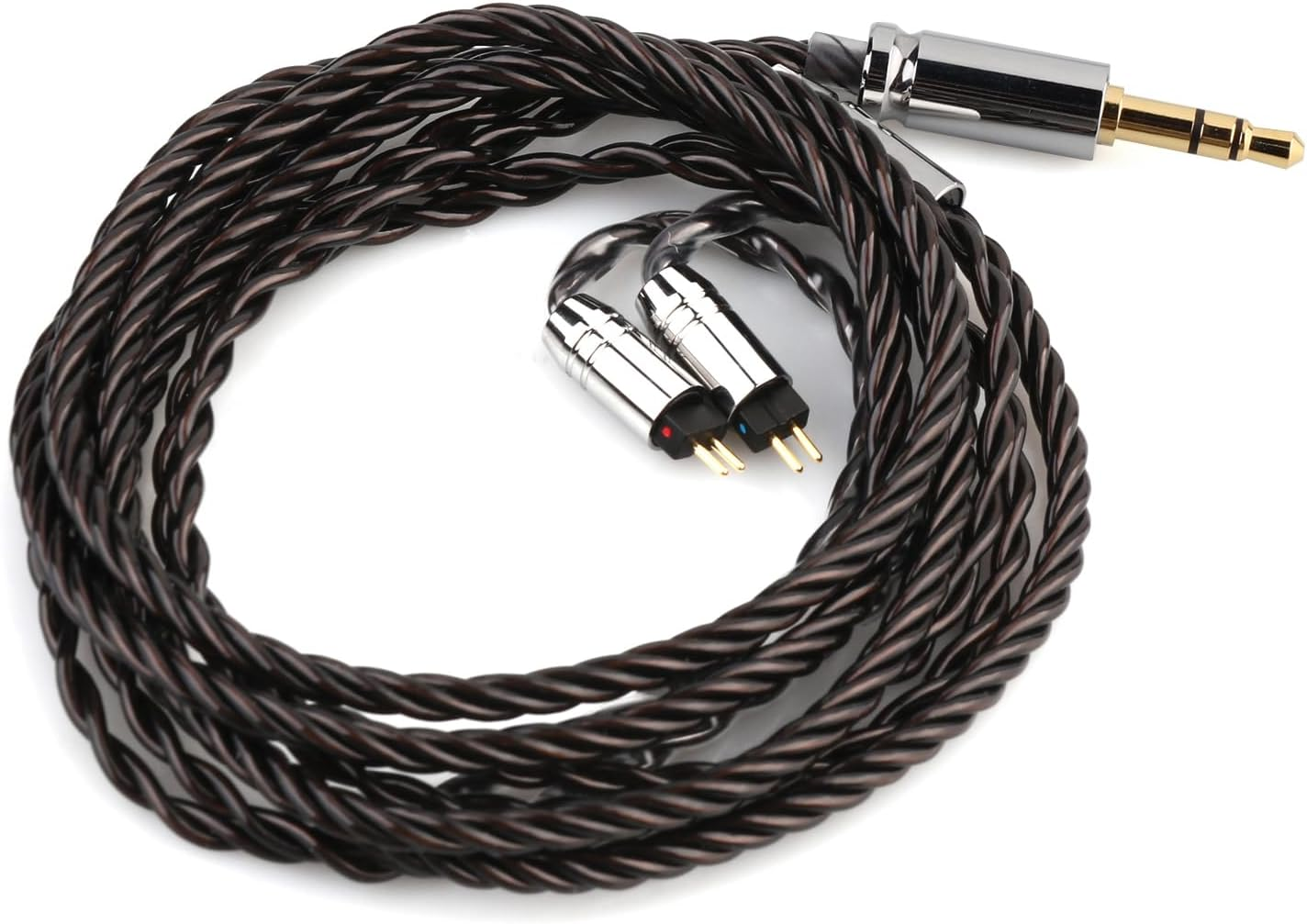 Linsoul Tripowin Amber 32AWG OFC Oxygen Free Cable Hifi IEM Cable with Interchangeable 2.5Mm/3.5Mm/4.4Mm Plug, PVC Sleeve Replacement Cable for Audiophile (Amber, MMCX)