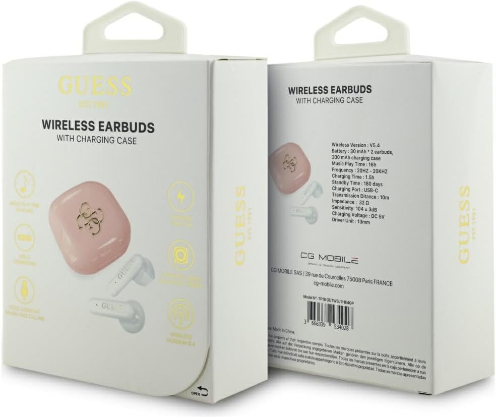 CG Mobile Guess TWS 4G Headphones Metal Logo (Pink) image number 3