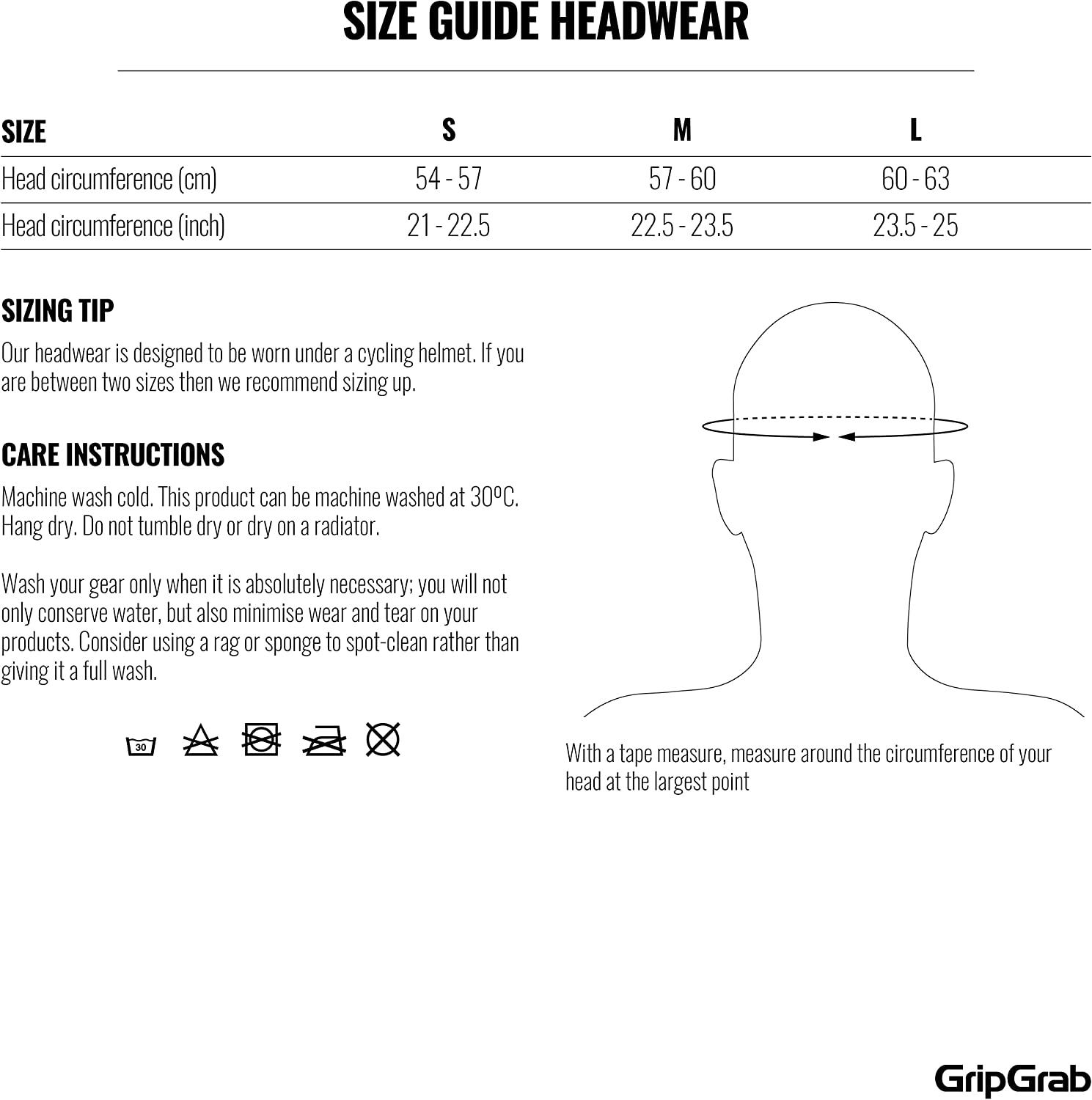 Gripgrab Unisex Lightweight Thermal under Helmet Cycling Headband with Windproof Front Running Bicycle Hat Forehead Ear Warmer Headband image number 3