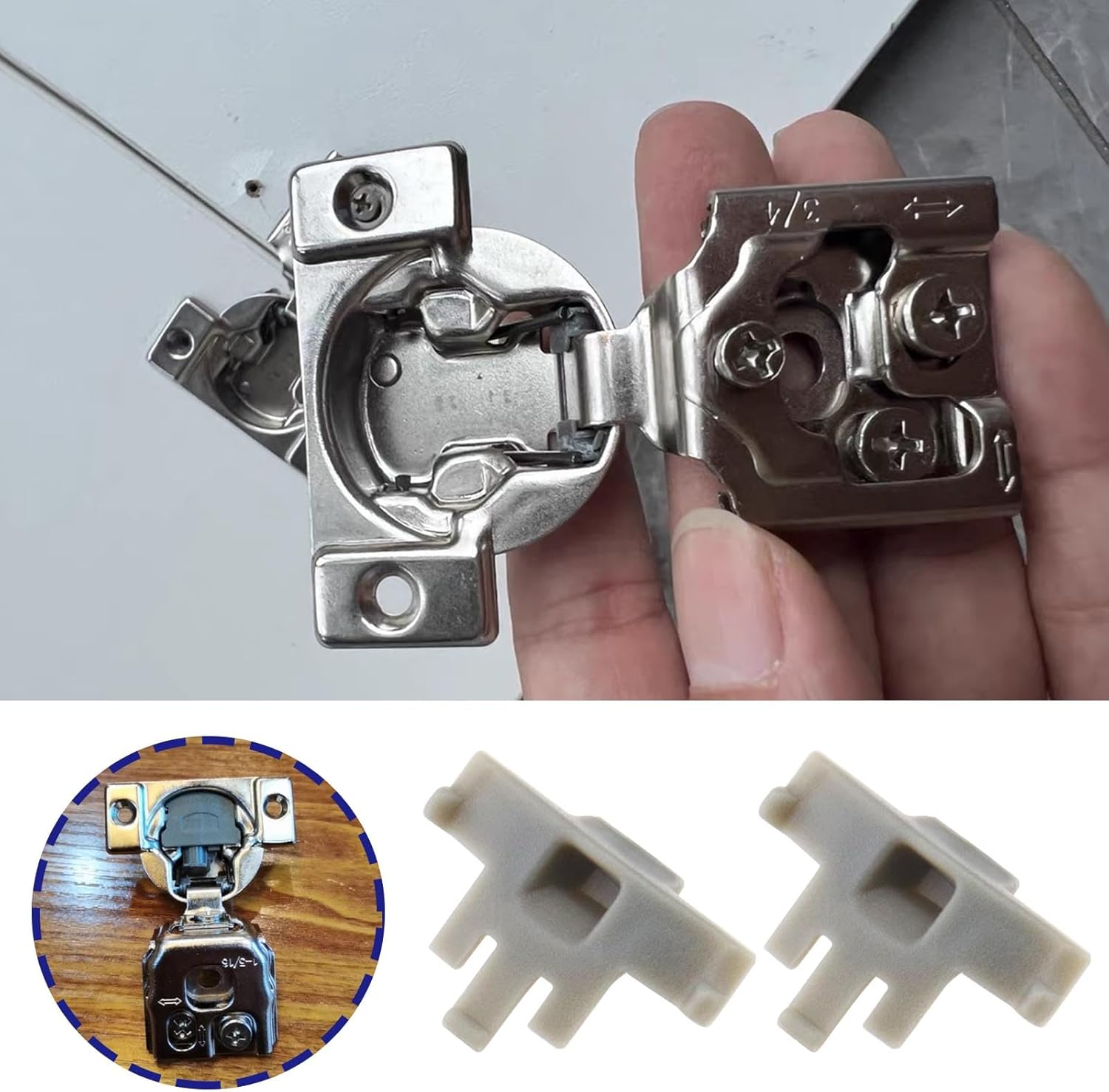 SING F LTD 10 Pieces 86 Degree Angle Restriction Hinge Clip for Opening Degree Restrictor Clips 86 Degree Kitchen Cabinet Door Restraints Plastic image number 2