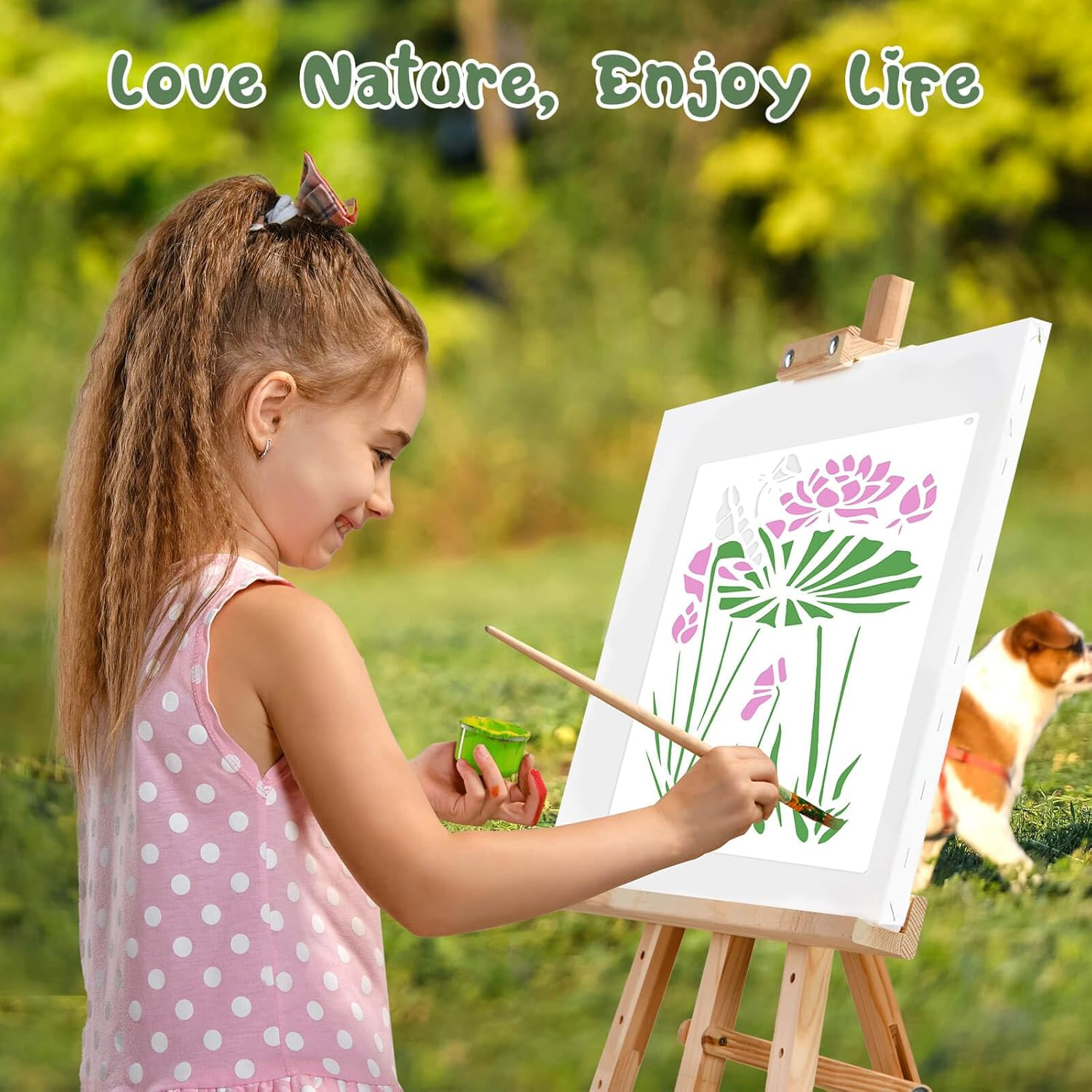 Dayker 15PCS Flower Stencils, Wildflower Leaf Painting Stencils, Reusable PET Art Drawing Templates, DIY Crafts Plant Stencil for Painting on Wood Wall Paper Canvas Home Decor image number 3