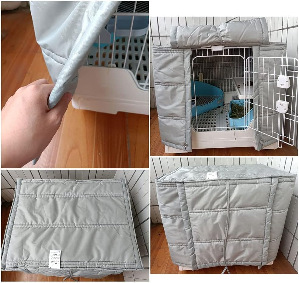 Dog Kennel Covers for Cold Weather Dog Crate Cover Insulated Winter Waterproof Soundproof for Wire Crates (Oxford Cloth+Cotton) Heavy Duty Cage Cover for Keep Pet Warm image number 2