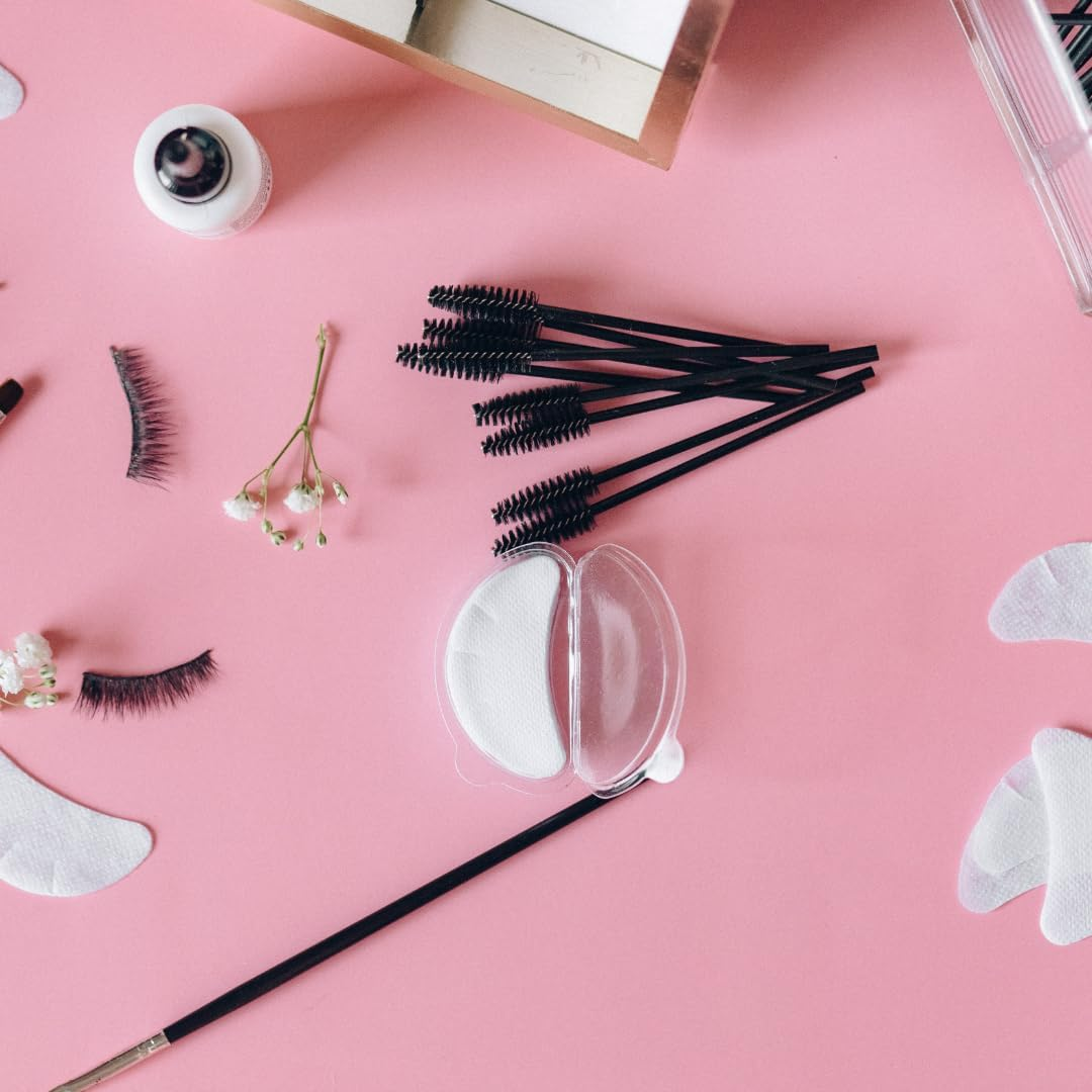 PARENCE - Set of 50 Semi Reusable Eyelash Brushes - Premium Silicone Soft Fiber - Eyelash Brushes Mascara Makeup Tool - 50Pcs (Random Color) image number 5