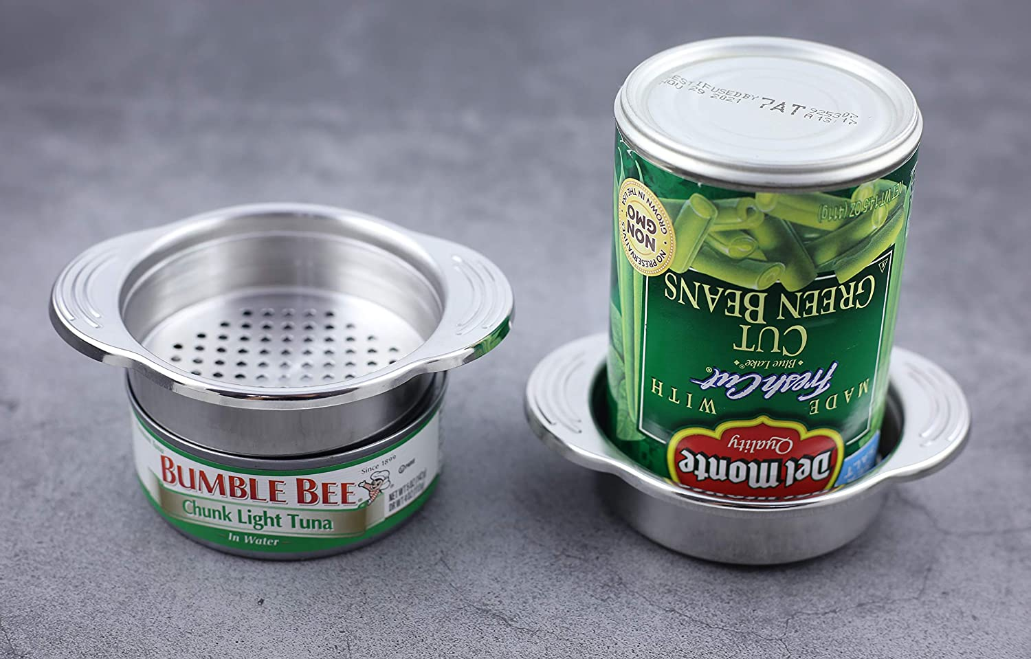 Can Strainer - Tuna Strainer - Food Grade 304 (18/8) Stainless Steel, Dishwasher Safe, Food Strainer, Can Colander, Easy to Clean, Eco-Friendly image number 5