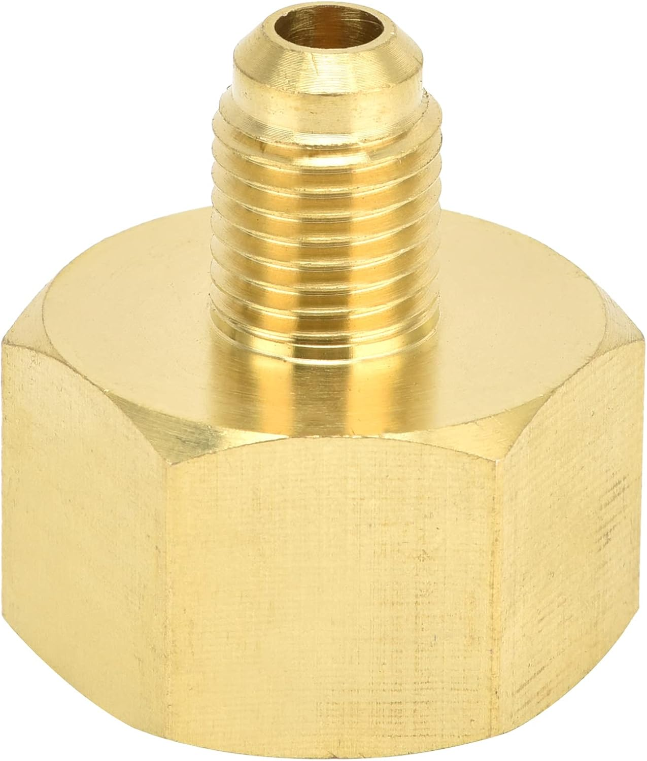W21 1/4 SAE Air Conditioning Refrigerant Adapter Brass for R32 R134A R407A R404A R422D R507 R417A R437A R407F 21Mm outside Thread for AC and Refrigeration Systems image number 5