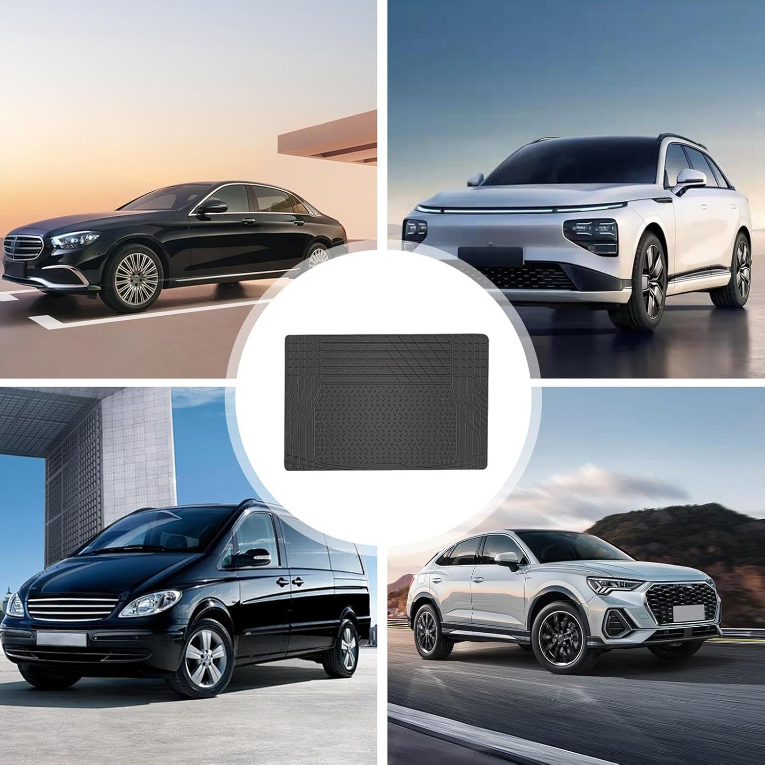 Cargo Mat | Trunk Protection Pad,Trimmable Easy Clean Trunk Liner Pad Trunk Floor Mats Anti-Slip for Sedan Auto Black image number 3