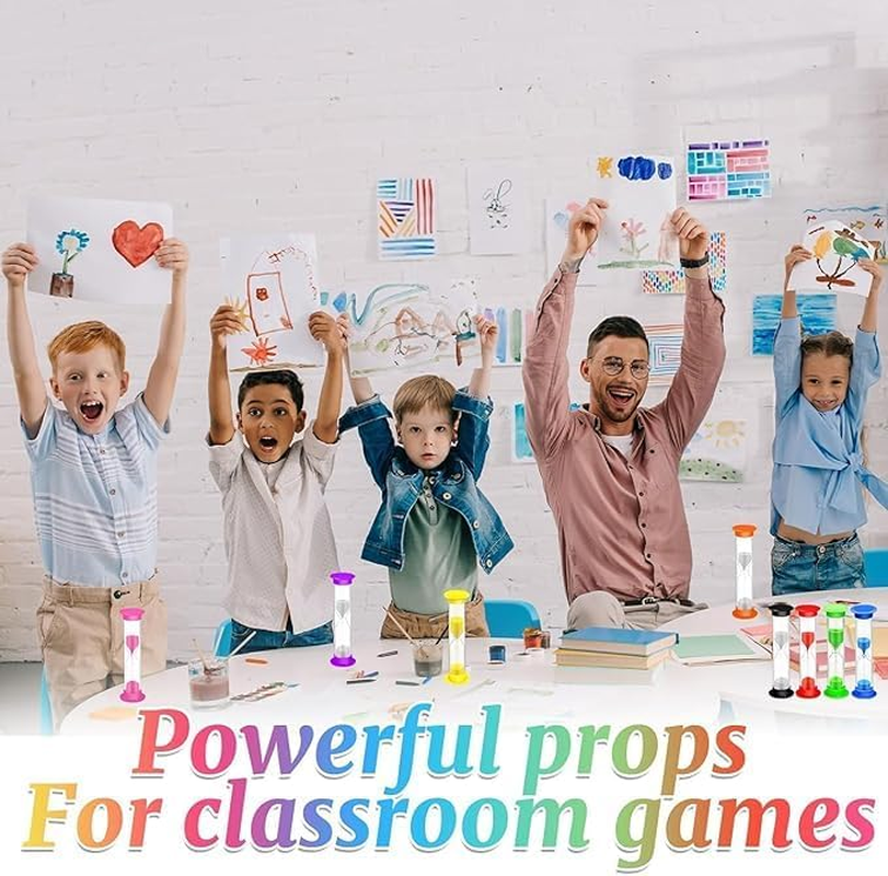 4 Colors 2 Minute Sandglass Timer, Plastic Hourglass Timer, Mini Sand Clock Timer, Time Management Game, Countdown Toy, Blue, Pink,Orange, Green image number 4