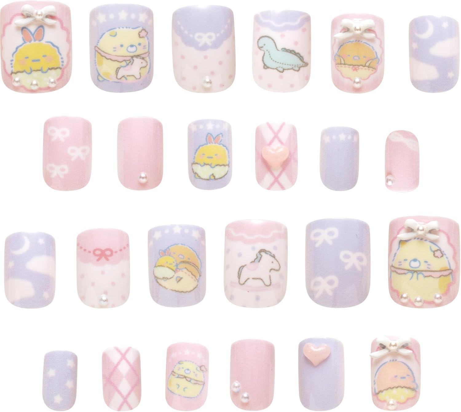 San-X FE45206 Sumikko Gurashi Nail Tip Tonkatsu, Cat, Shrimp Tail