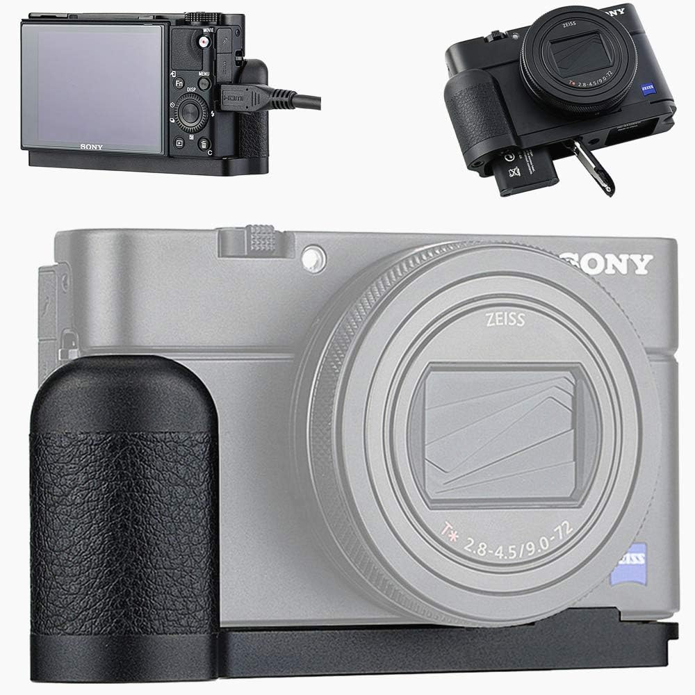 JJC Dedicated Metal Hand Grip L Bracket for Sony RX100 VII RX100M7 Anti-Slip Holder, No Blocking to HDMI Multi Microphone Jack & Battery Memory Card Compartment, Replaces Sony AGR2 Attachment Grip image number 5