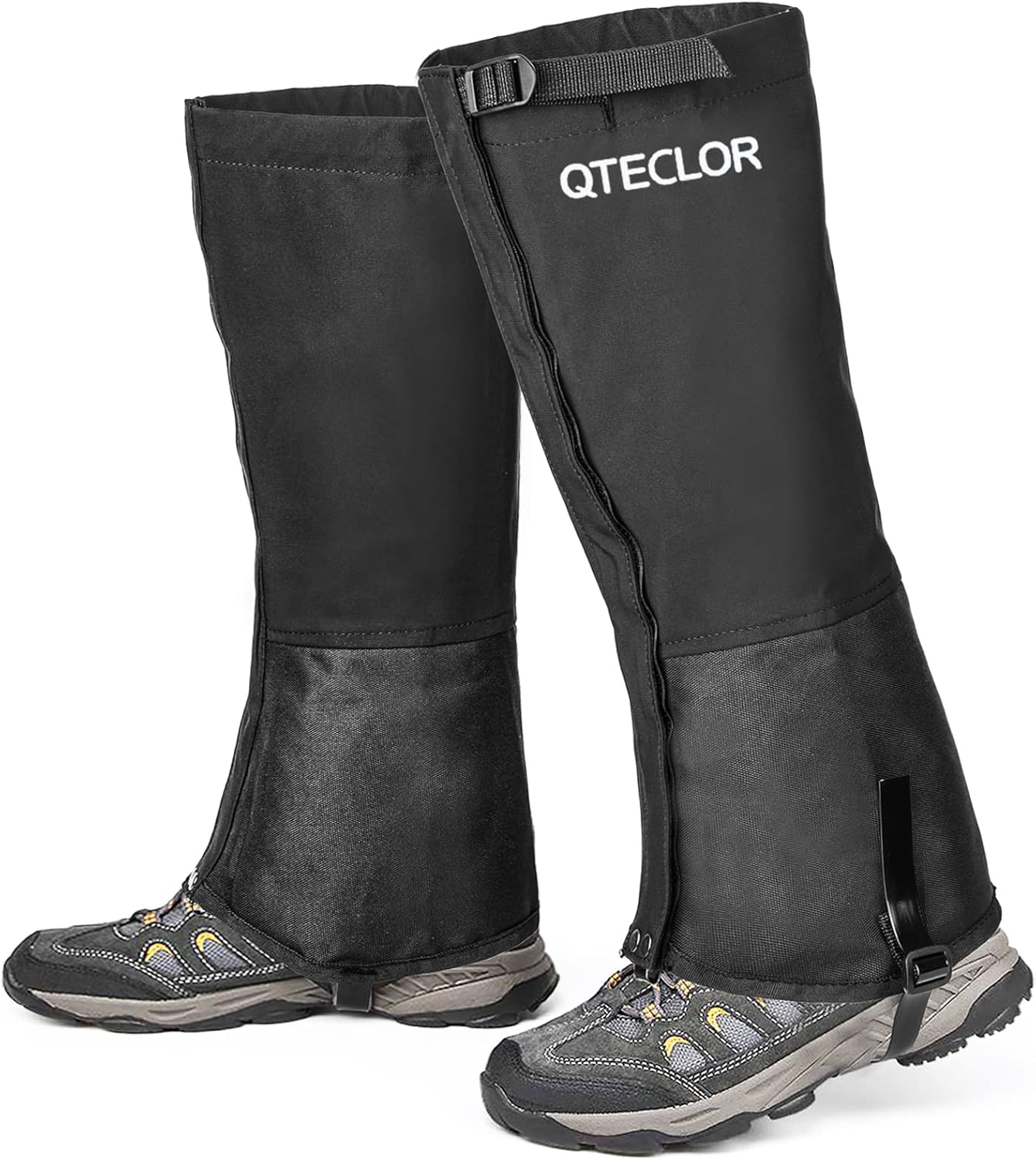 QTECLOR Leg Gaiters Waterproof Snow Boot Gaiters for Snowshoeing, Hiking, Hunting, Running, Motorcycle Anti-Tear Oxford Fabric, TPU Instep Belt Metal Shoelace Hook for Outdoor image number 1