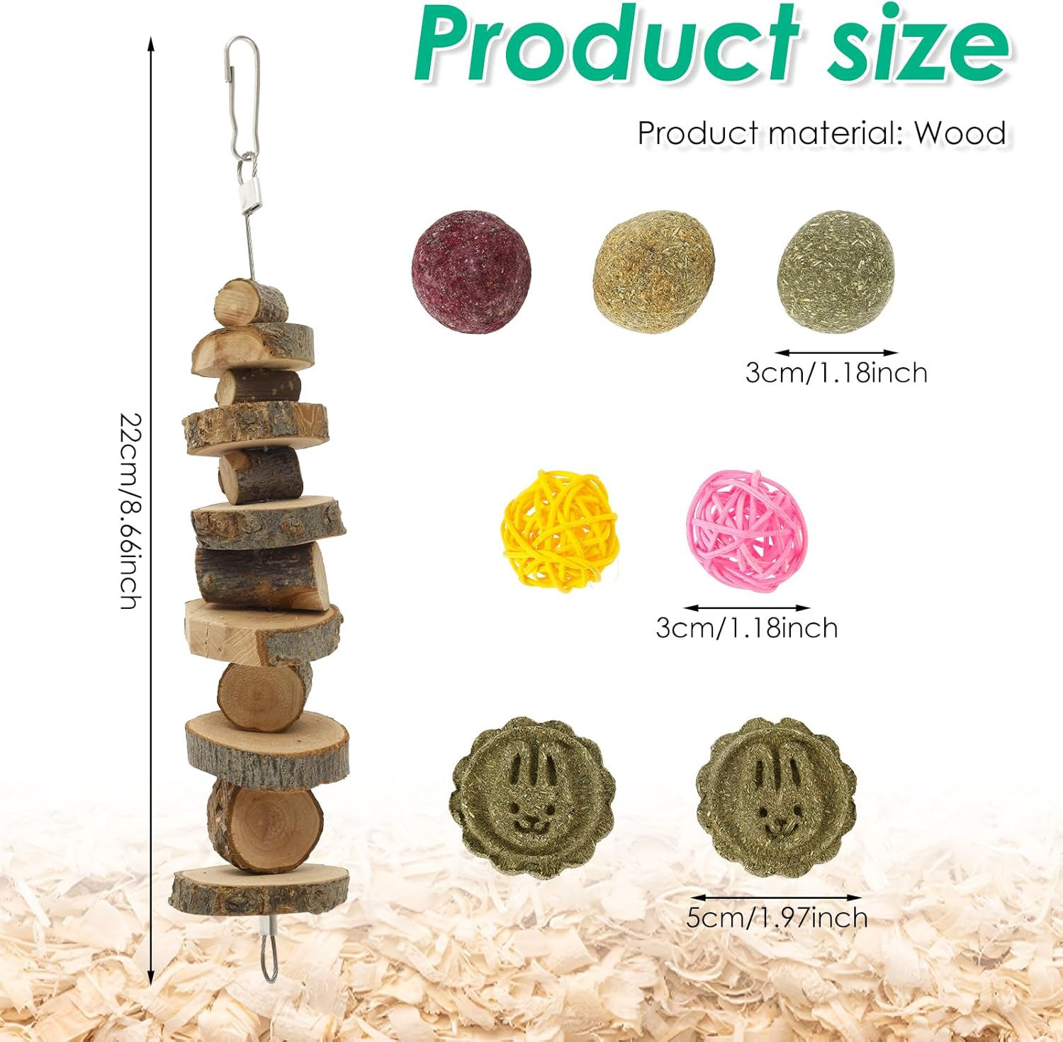 Bunny Chew Toys, 28Pcs Wood Rabbit Chew Toy for Teeth Bite Resistant Hamster Teething Toy Attract Attention Hamster Chewing Set Safe for Guinea Pig image number 6