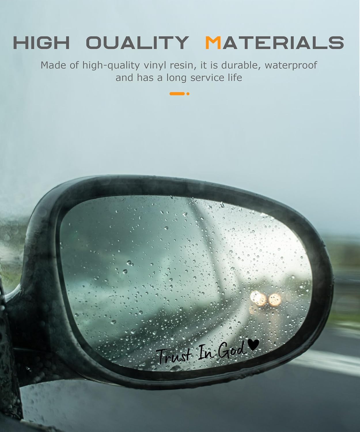 SCUARI 4PCS Car Stickers,Cars Decals,Car Accessories Trust in God Rearview Mirror Sticker,Auto Stickers and Decals,Auto Decals for Women,Trust in God Mirror Decoration,Fits Most Vehicles (Black) - Colorful image number 4