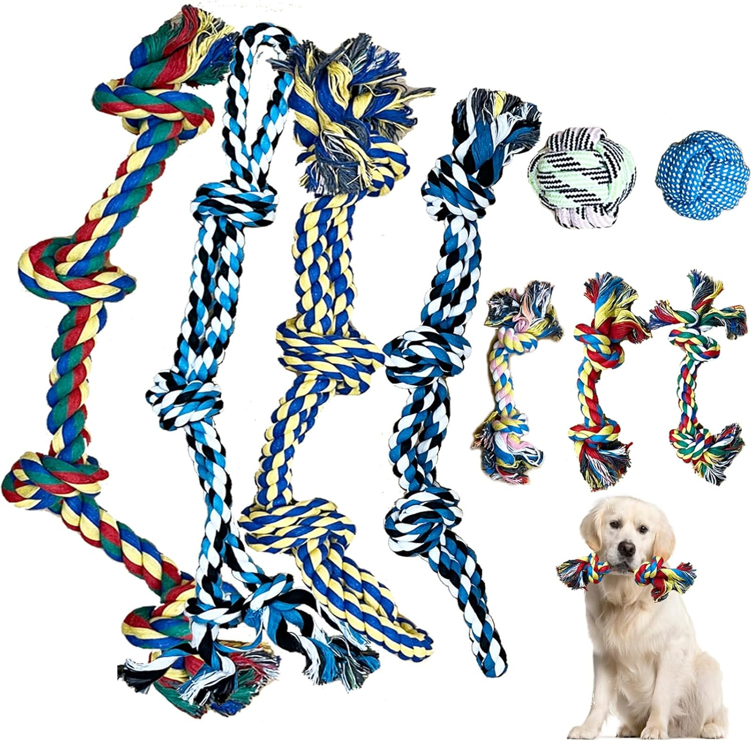 9Pack Dog Rope Toy,Aggressive Chew Toys for Large Dogs,Dog Toys for Large and Medium Dogs,Durable Dog Toys for Aggressive Chewers image number 4