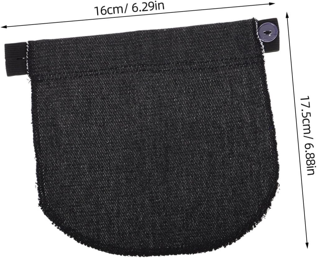 Maternity Waist Extender Elastic Pregnancy Extender Adjustable Waistband Elastic Pregnancy Trousers for Jeans and Pants Black image number 2