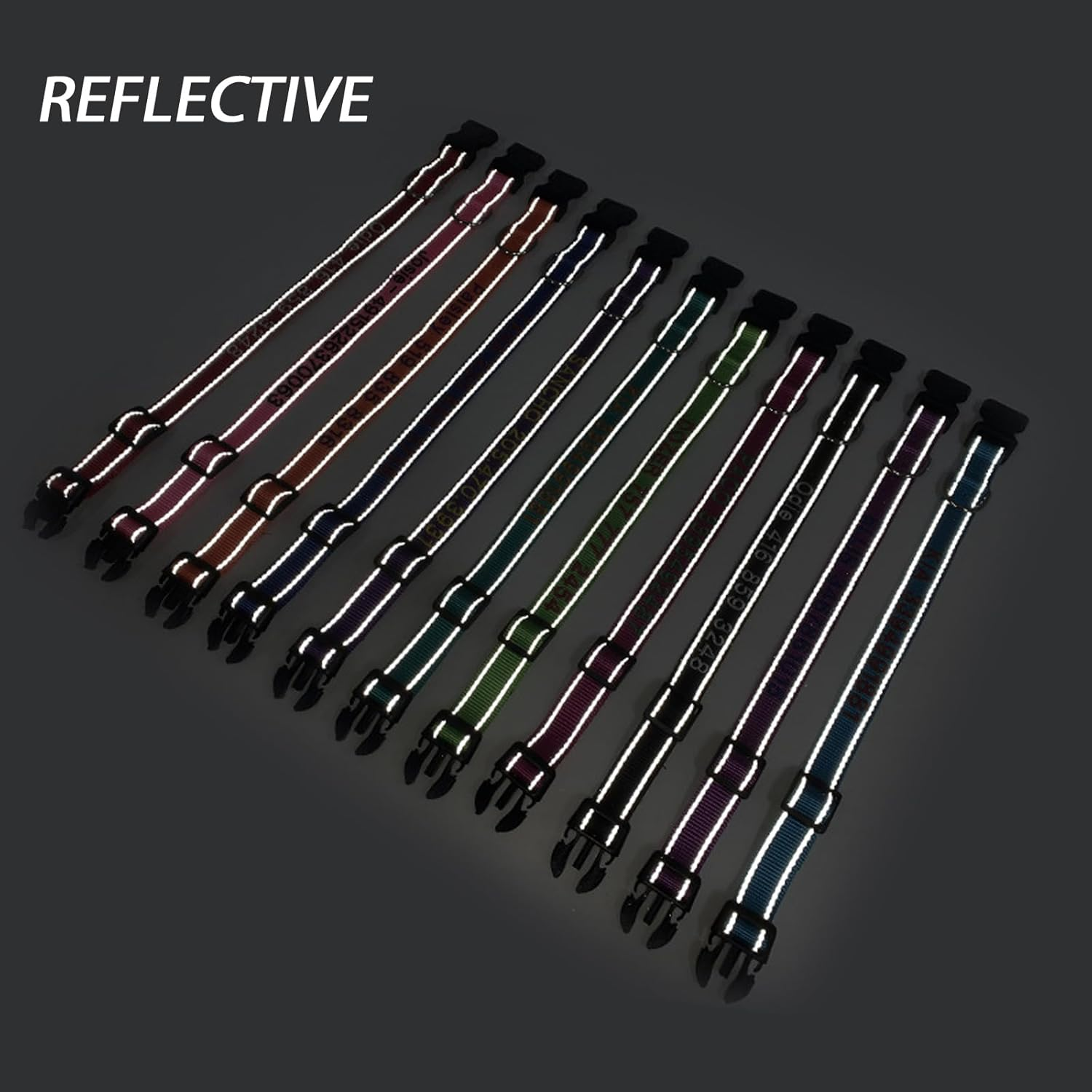 Yonsbox Orange Reflective Custom Personalised Dog Collar Embroidered with Name Phone Number Quick Release Buckle for Boy Girl Small Medium Large Dogs image number 6