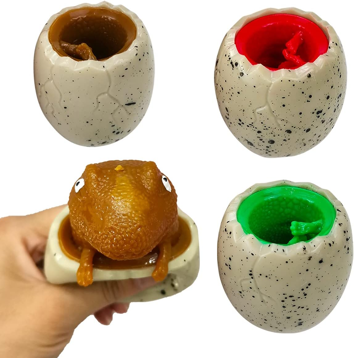 Squeeze Toys 3 Pcs Fidget Dinosaur Eggs Squeeze Dinosaur Toys Sensory Squishy Toys for Boys Girls Funny Party Favors Stress Relief Home and Office Use Ball for Adult Autism ADHD image number 5