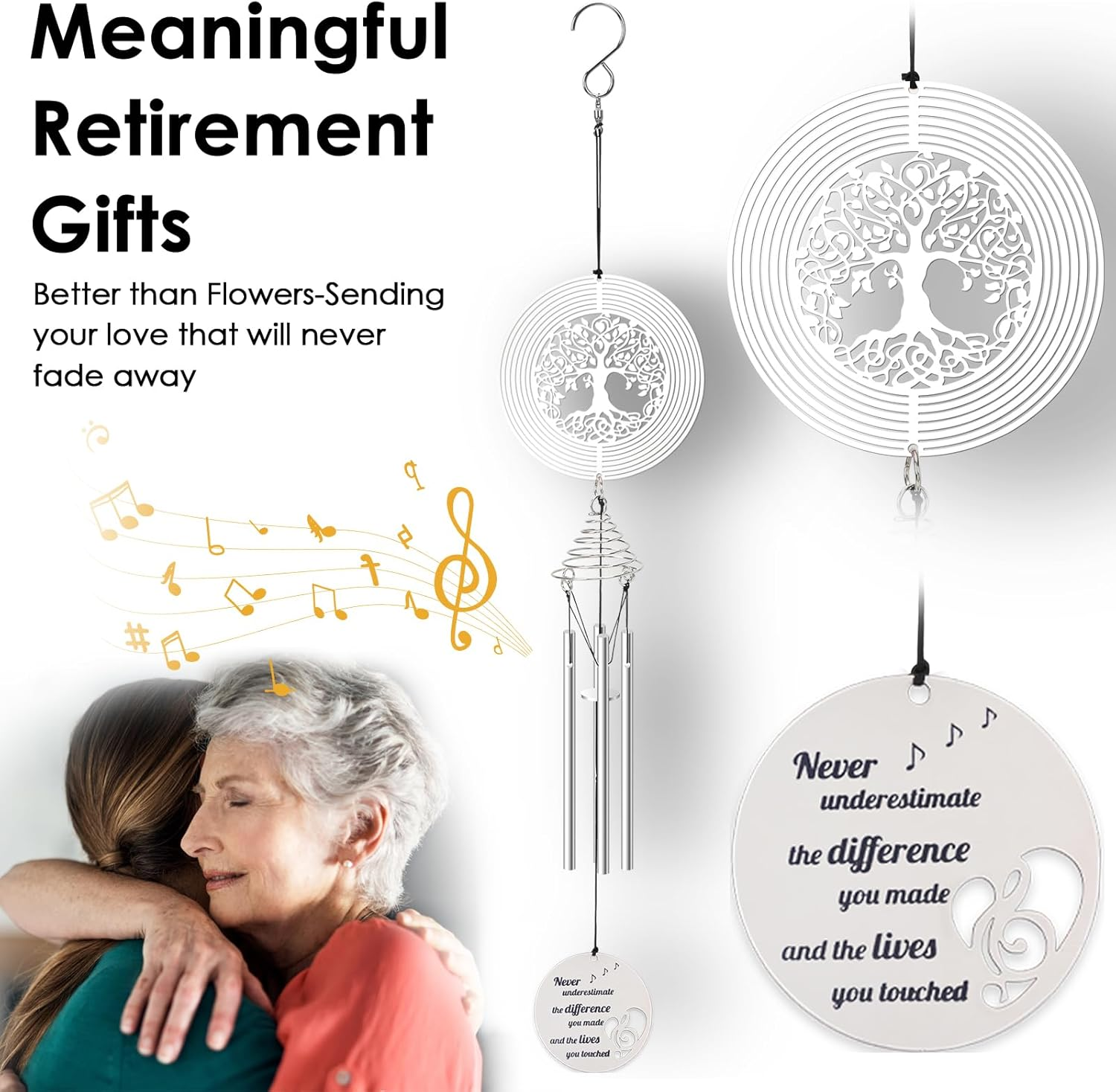 Retirement Wind Chimes, Happy Retirement Gifts for Woman, Funny Retired Gifts for Men, Coworker, Nurse, Boss, Doctors, Teacher A01 image number 1