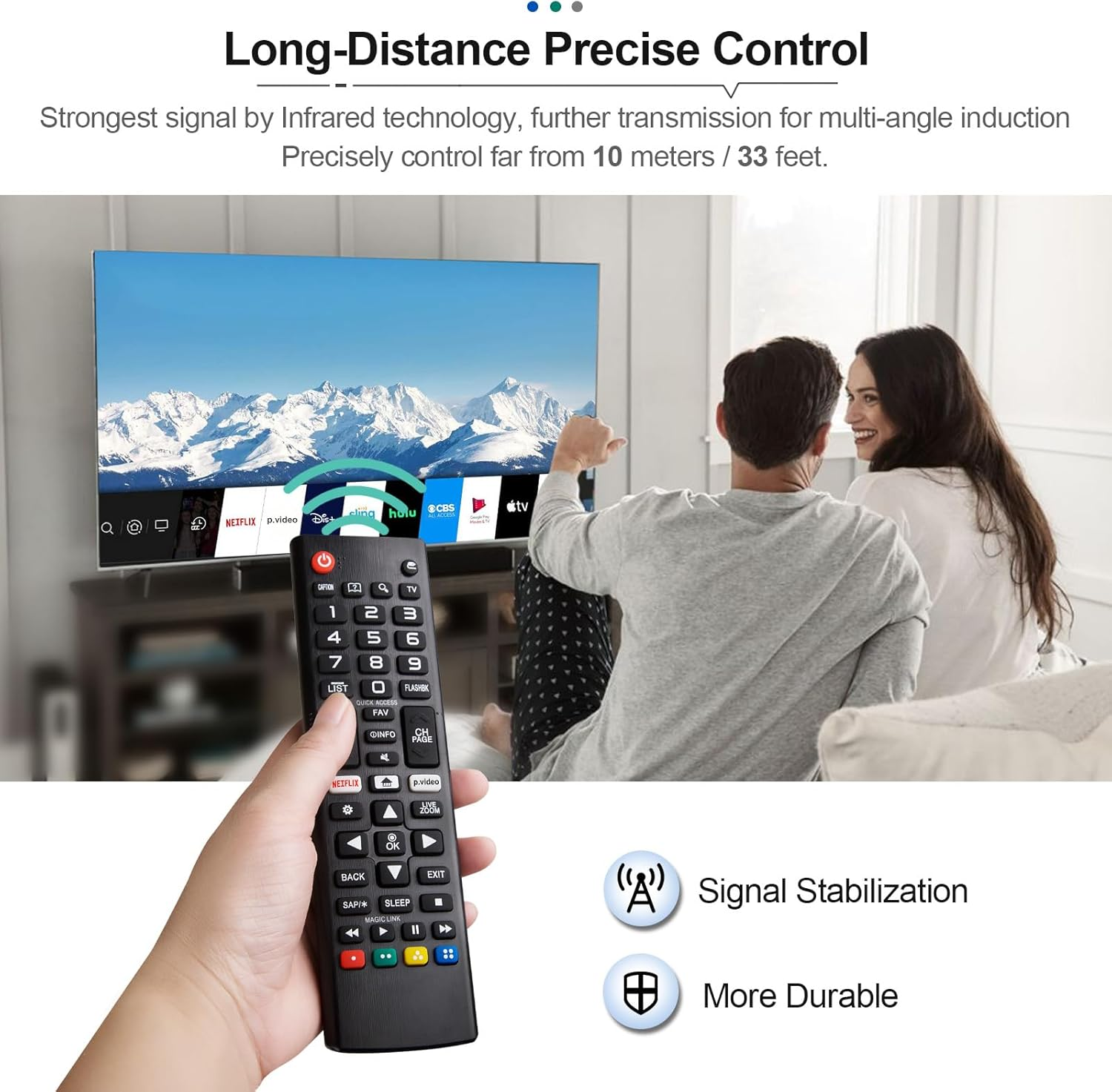 Universal Remote Control for All LG Smart TV LCD LED OLED UHD HDTV Plasma Magic 3D 4K Webos Tvs AKB75095307 AKB75375604 AKB75675304 AKB74915305 Remote Replacement image number 2