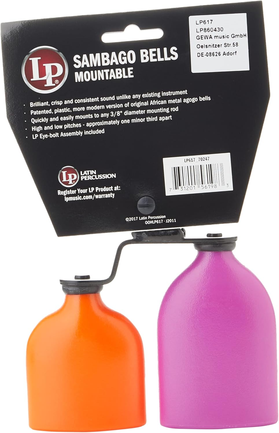 Latin Percussion LP617 Double Mounted Sambago Bells