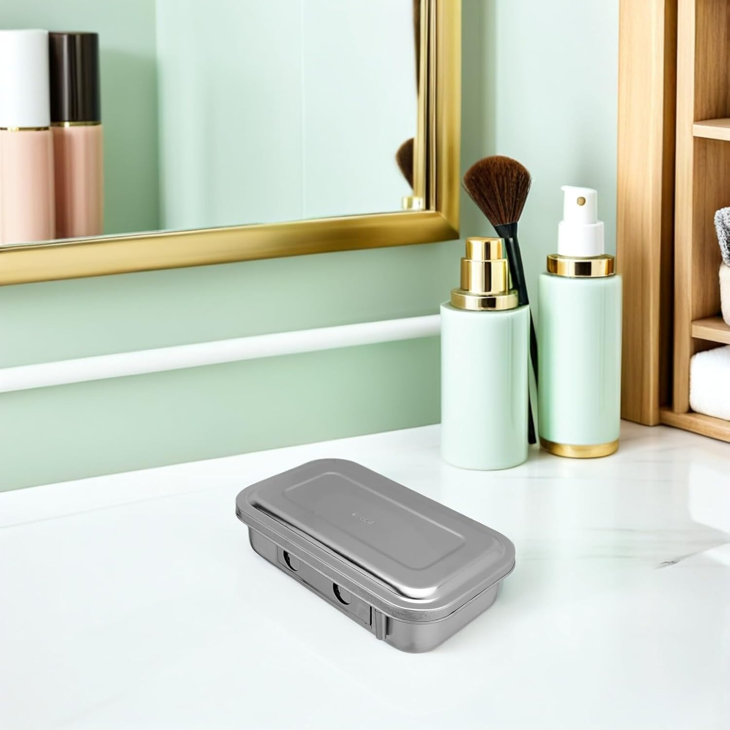 TEHAUX Nail Tool Sterilizer Box Stainless Steel Disinfection Tray for Nail Care Tool Sterilizer Lid Thick Disinfection Container Beauty Salon Equipment Soaking Case for Manicure Accessori image number 6