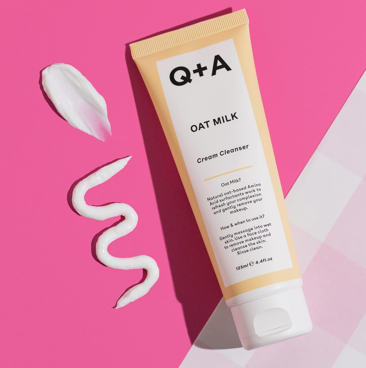 Q+A Oat Milk Cream Cleanser, a Moisturising Face Cleanser Formulated with a Triple Blend of Oat Derived Ingredients to Gently Lift Makeup and Impurities, 125Ml image number 3