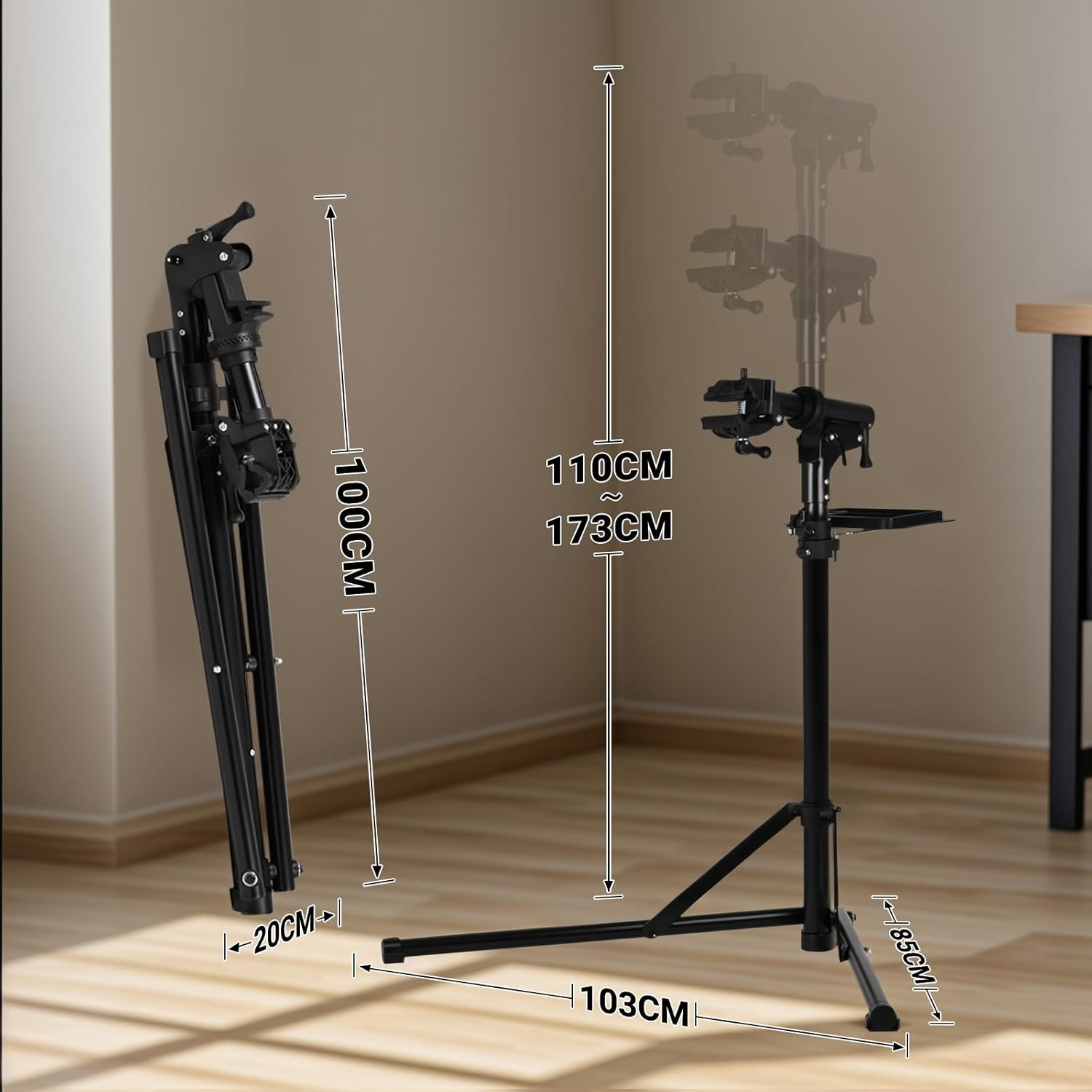 Advwin Bike Repair Racks, Shop Home Bike Mechanic Maintenance Rack Height Adjustable Carbon Steel image number 6