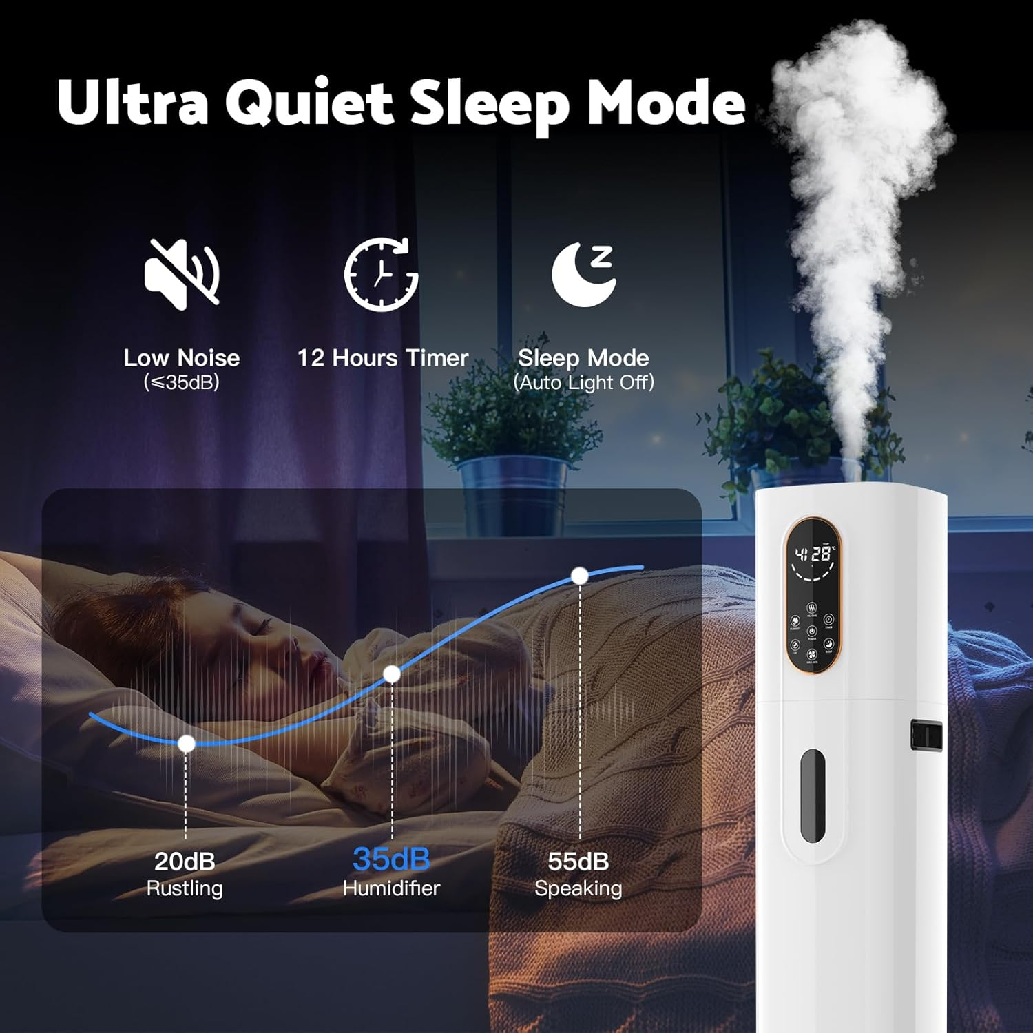 Yopower Humidifier for Large Room, 10L Large Capacity Top Fill Humidifiers for Home, Cool & Warm Mist Humidifier with 360&deg;Nozzle, Indoor Vaporizer Humidifier for Baby Pets Plants