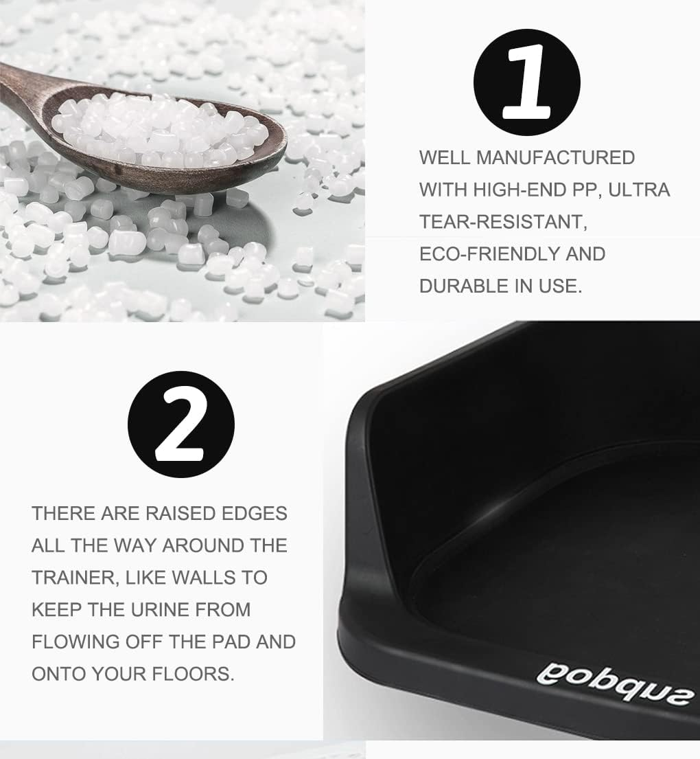 Dog Potty Toilet, Pet Indoor Outdoor Dog Training Toilet, Portable Potty Trainer, 20" X 16" Dogs Potty Training Pads Holder for Small and Medium Dogs (Black) - Navy image number 7