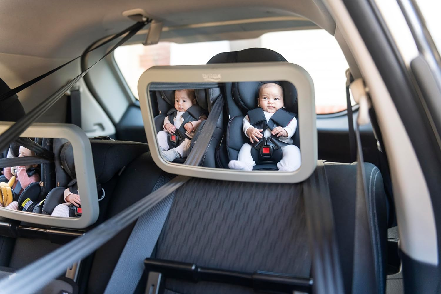 Britax Back Seat Mirror, Shatter-Proof, Extra Large Mirror with Adjustable Attachment Straps, View Rear Facing Baby (39571) image number 3