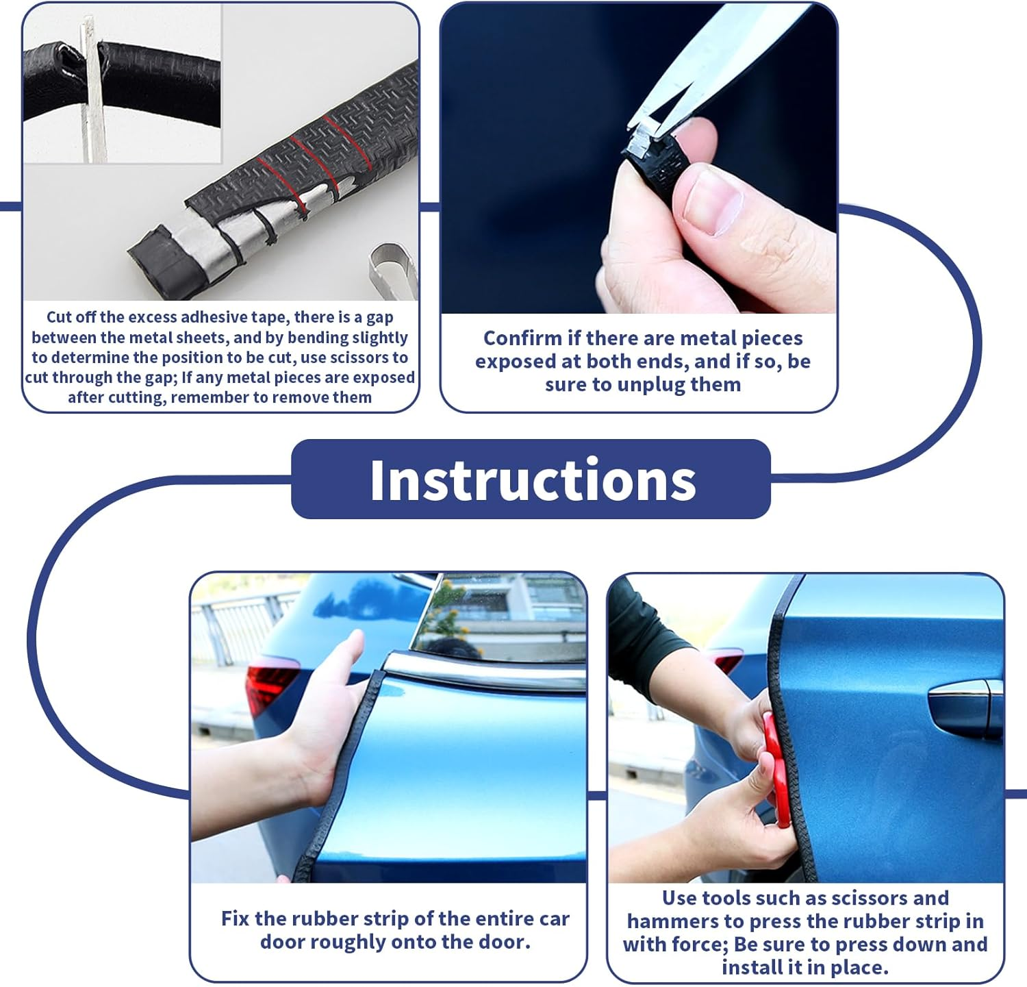 5M Universal Car Door Edge Guards, U-Shape Car Door Edge Seal Protector Strip, Invisible Design Automotive Door Trim Strip, Auto Door Edge Guards for Cars Bread Car Sedans Trucks SUV Pickup (BK) image number 3