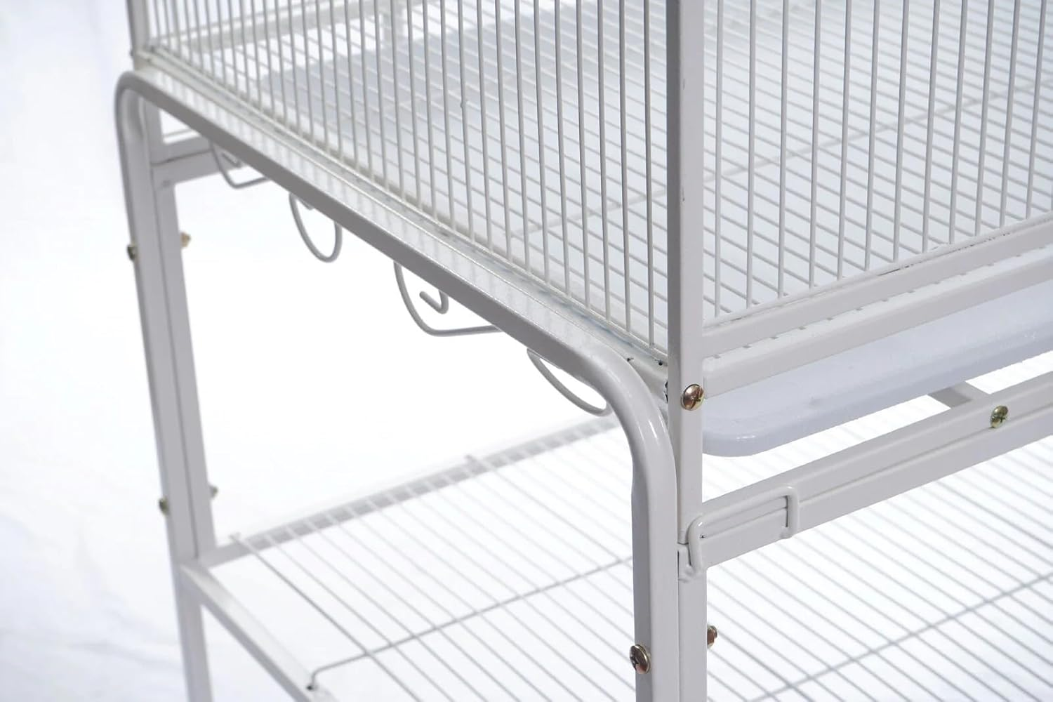 YES4PETS 140Cm White Bird Cage Parrot Aviary Pet Stand-Alone Budgie Perch Castor Wheels image number 6