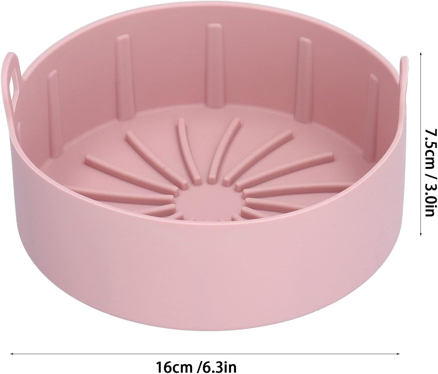 Omabeta Silicone Fryer Basket Tray with Efficient Air Circulation for Convenient Cooking, Reusable Silicone Pot,16 * 16 * 7.5Cm 6.3 * 6.3 * 3In,Pink image number 3