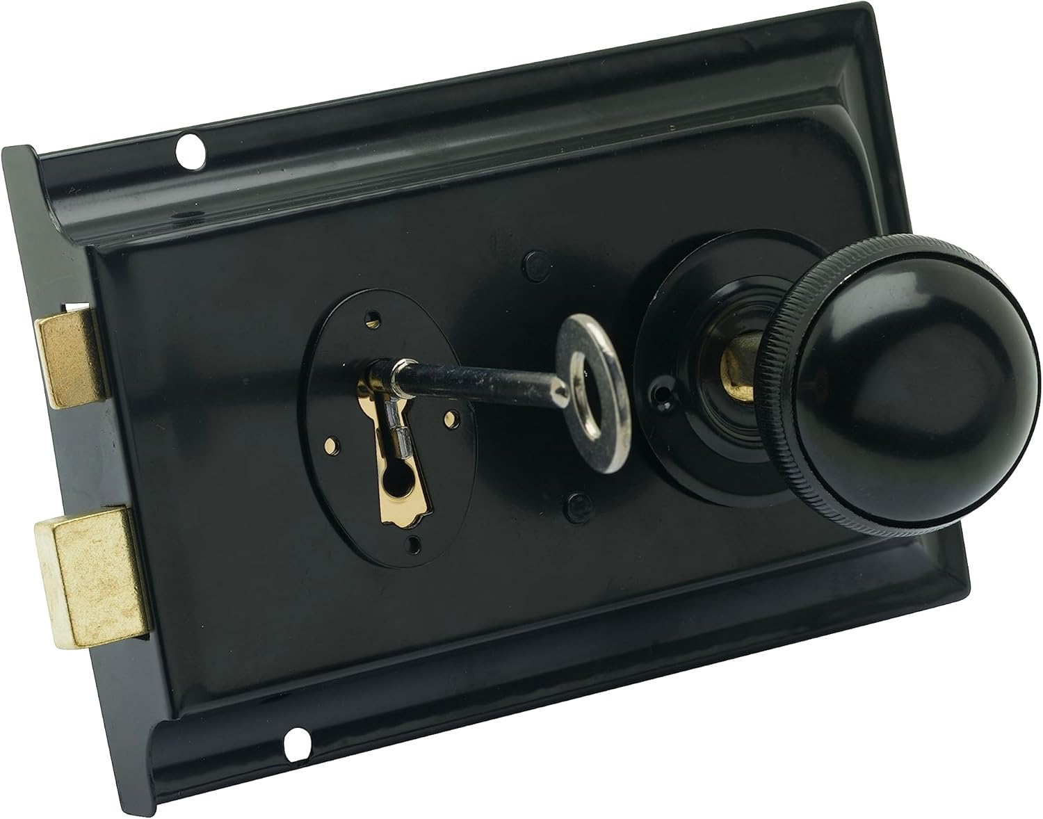 Sterling SRL004KN 152 X 101 Mm Rim Sashlock and Knob Set - Black image number 1