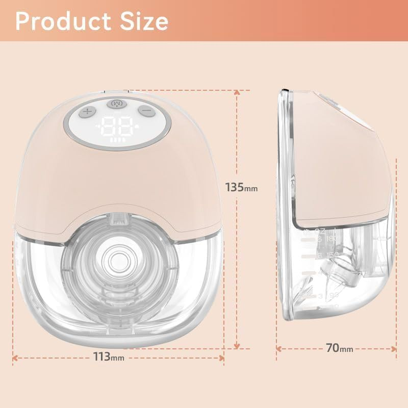 Oolong Wearable Breast Pump,Breast Pump Hand-Free,Milk Pump,Breast Pump,4 Modes 12 Levels,Led Display,1100Mah Ultra-Long Life,Silicone Double Enamel Design, 180Ml Large Capacity, Low Noise, No Binding image number 5