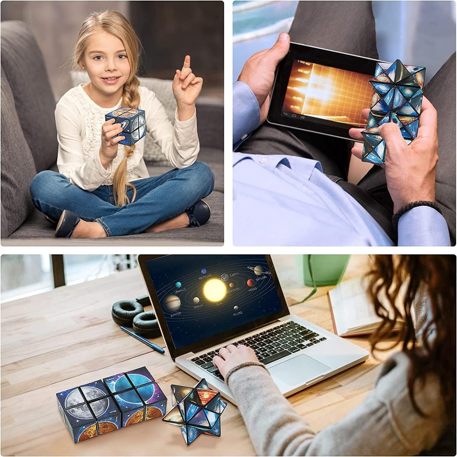 Star Cube Magic Cube 2 in 1 Set, Yoshimoto Cube Infinity Magic 3D Puzzle Cubes, Brain Development Puzzle Games for Children and Adults image number 5