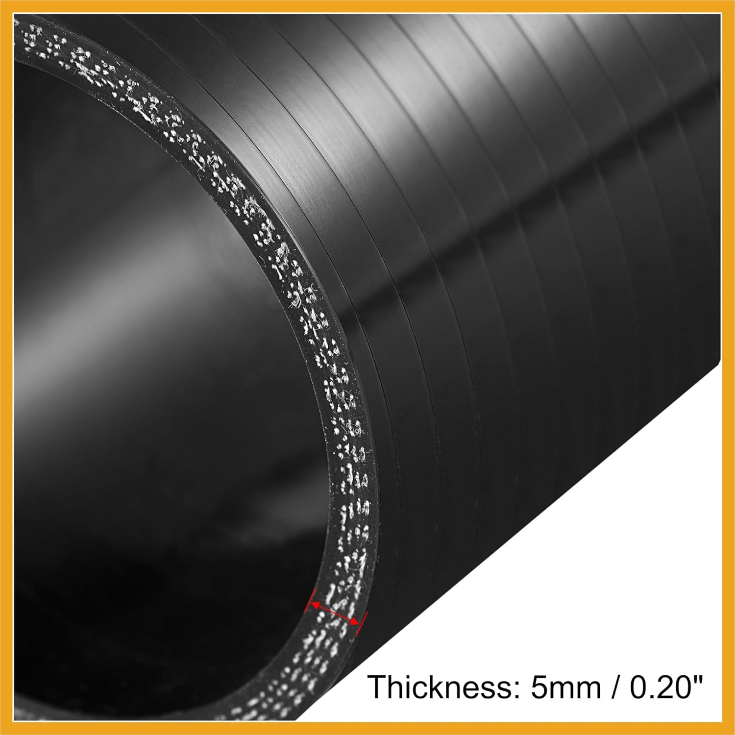 Partuto 70Mm 2.76" ID Universal Car Straight Silicone Coupler Pipe Replacement 76Mm Black