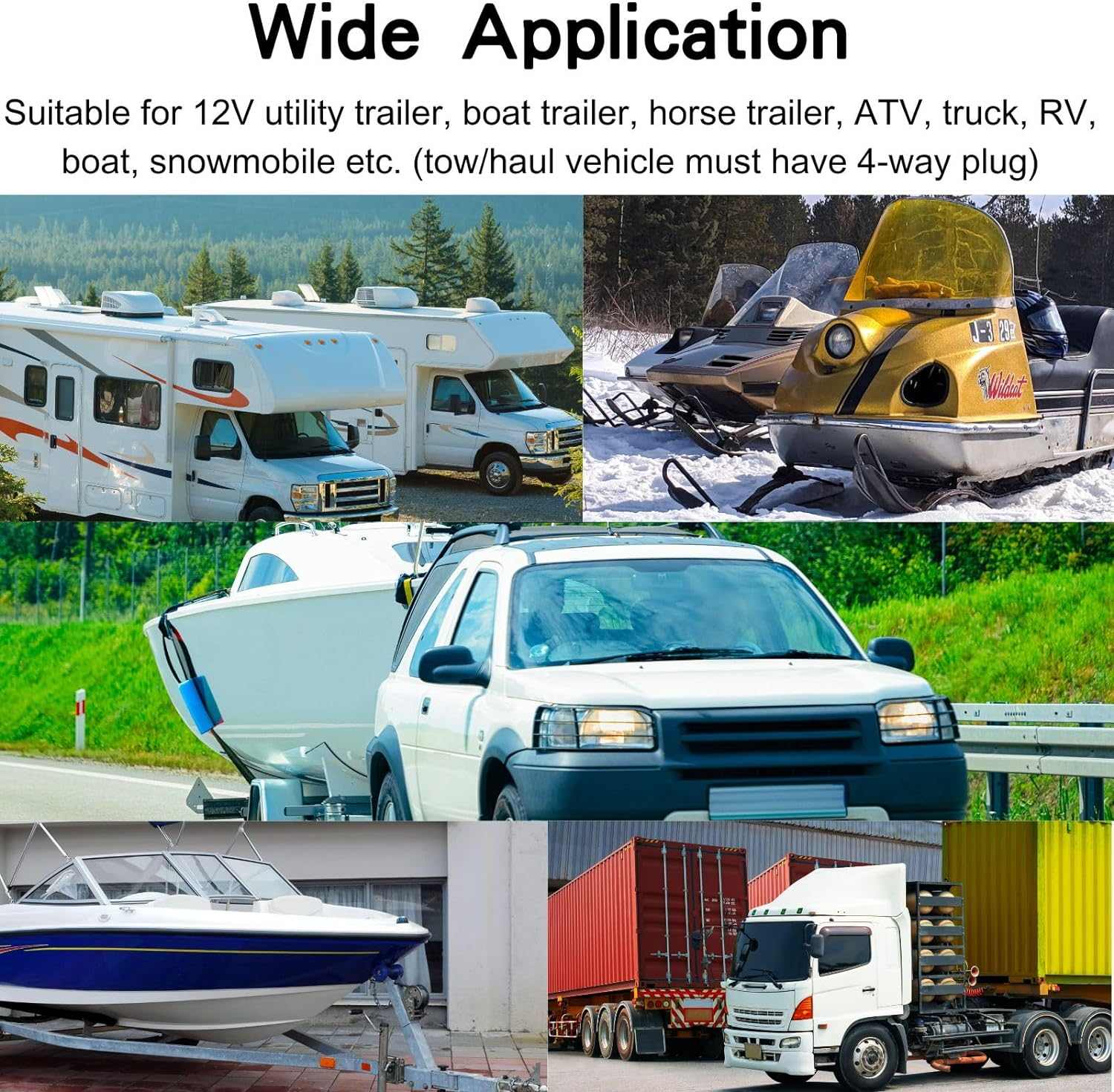 Trailer Wiring Kit 4 Flat Trailer Wiring Harness Extension Connector 25Ft & 4Ft Wishbond Trailer Light Kit 4 Wire Plug Connector for Utility Trailer Lights image number 3