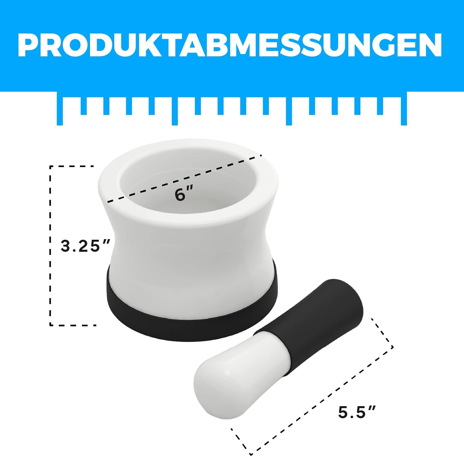 Ez-Grip Silicone & Porcelain Mortar and Pestle with Non-Slip Detachable Silicone Base - Best for Guacamole - Dishwasher Safe by Cooler Kitchen image number 4