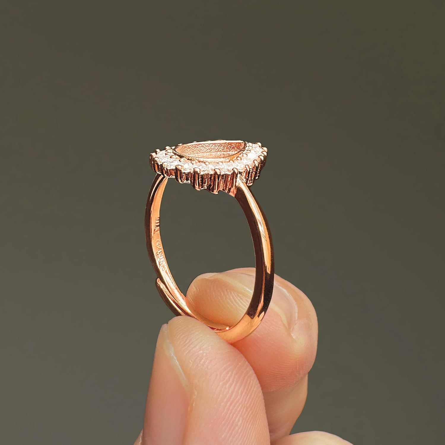 Milky Treasures Teadrop Ring DIY Breastmilk Jewelry Making Kit | Rose Gold | Adjustable Size 6 to 10 | Breastfeeding Keepsake | New Mom Gifts | 925 Sterling Silver | Lactation, 925 Sterling Silver, - Gold Rose image number 2