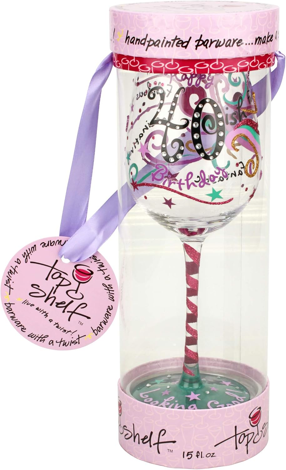 TOP SHELF 3779A 40-Ish Birthday Wine Glass &ndash; Gift Ideas for Wine Enthusiasts image number 1