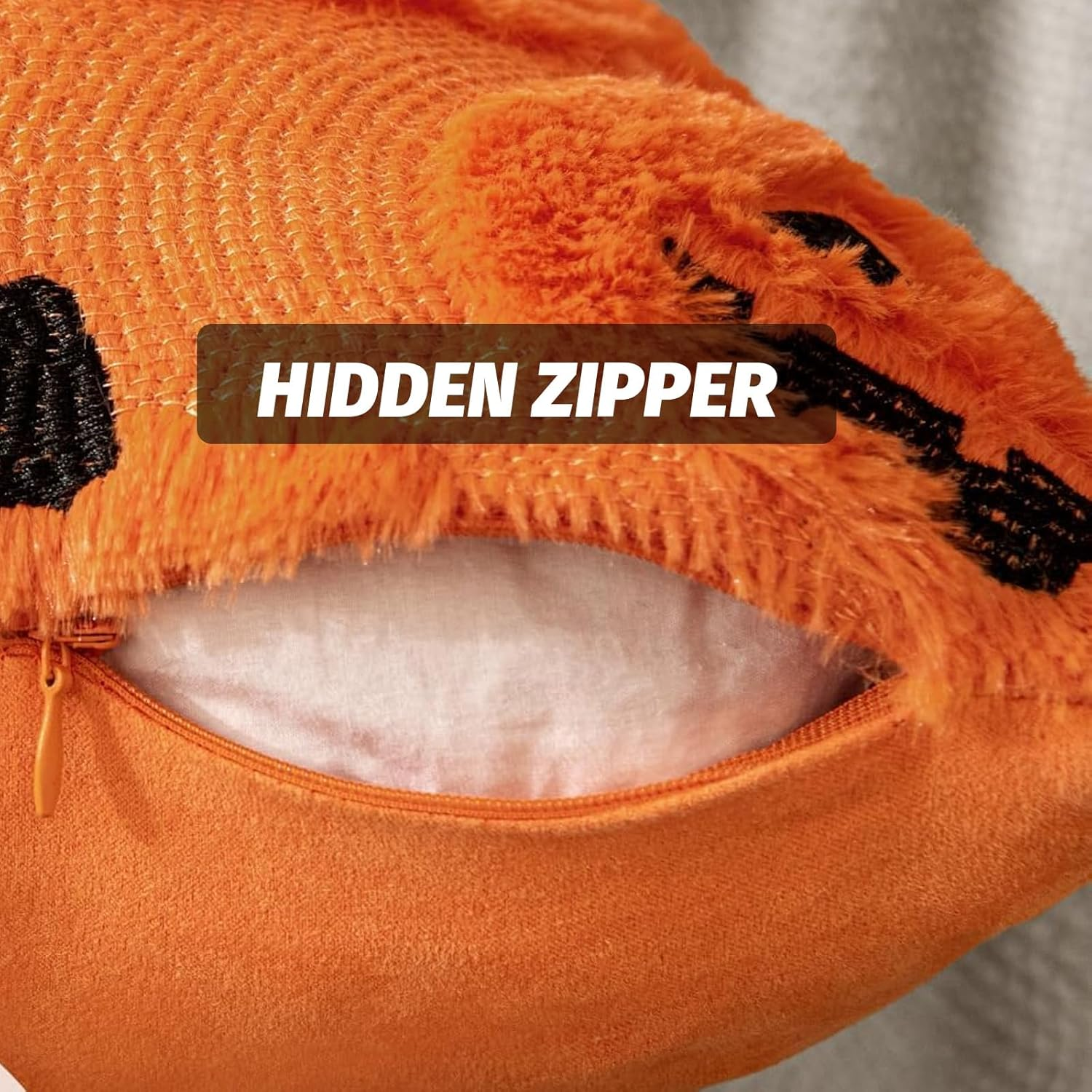 Pillow Covers: 2 Fall Pumpkin Throw Pillow Covers. Soft Plush, Pumpkin-Themed&mdash;Ideal for Autumn, Halloween/Thanksgiving Decor; Fits Home, Patio, Sofa, Couch(17.7&times;17.7In, No Inserts) image number 2