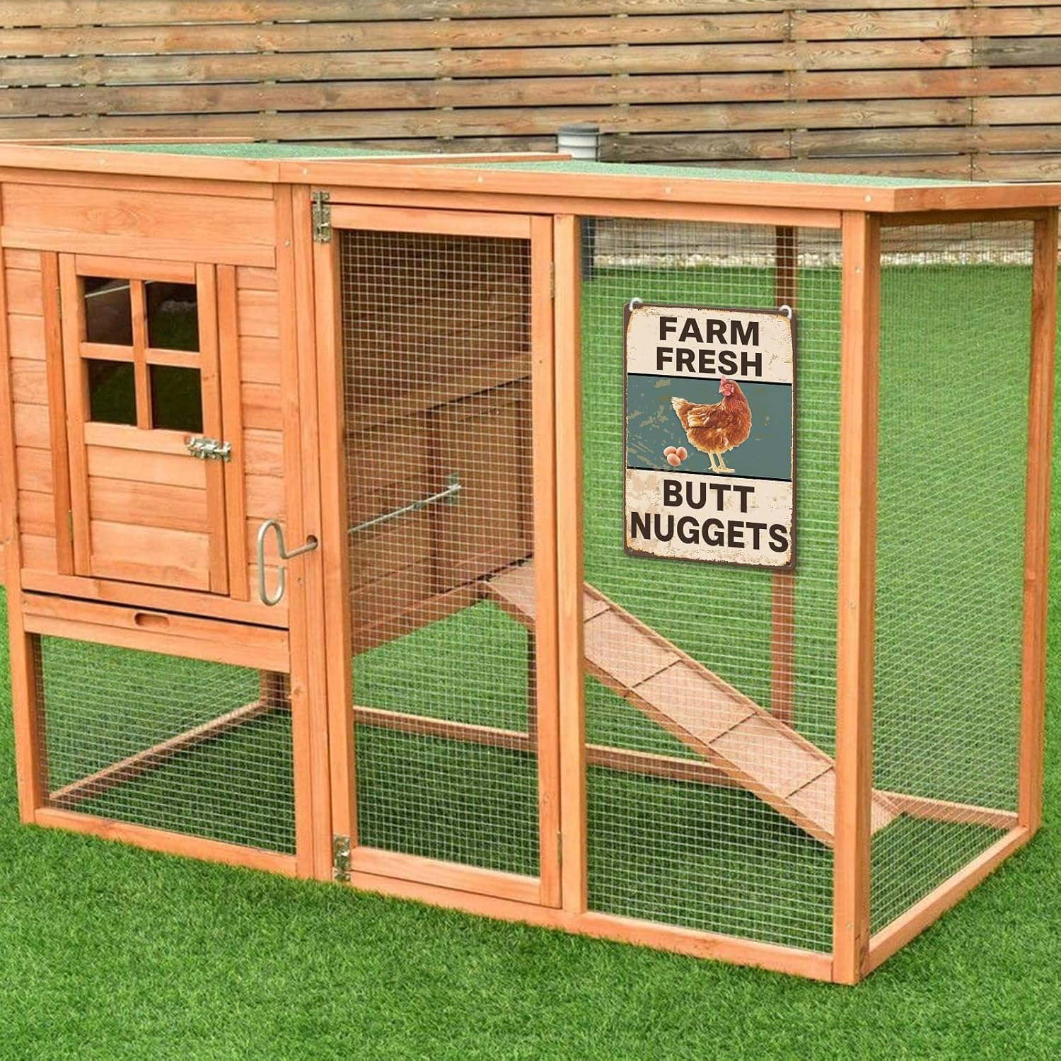 Vintage Metal Signs Chicken Coop Signs for Farm Yard Decor, Farm Tin Signs for Home Kitchen Outdoor Decor, Fresh Butt Nuggets - 8&times;12 Inches image number 6