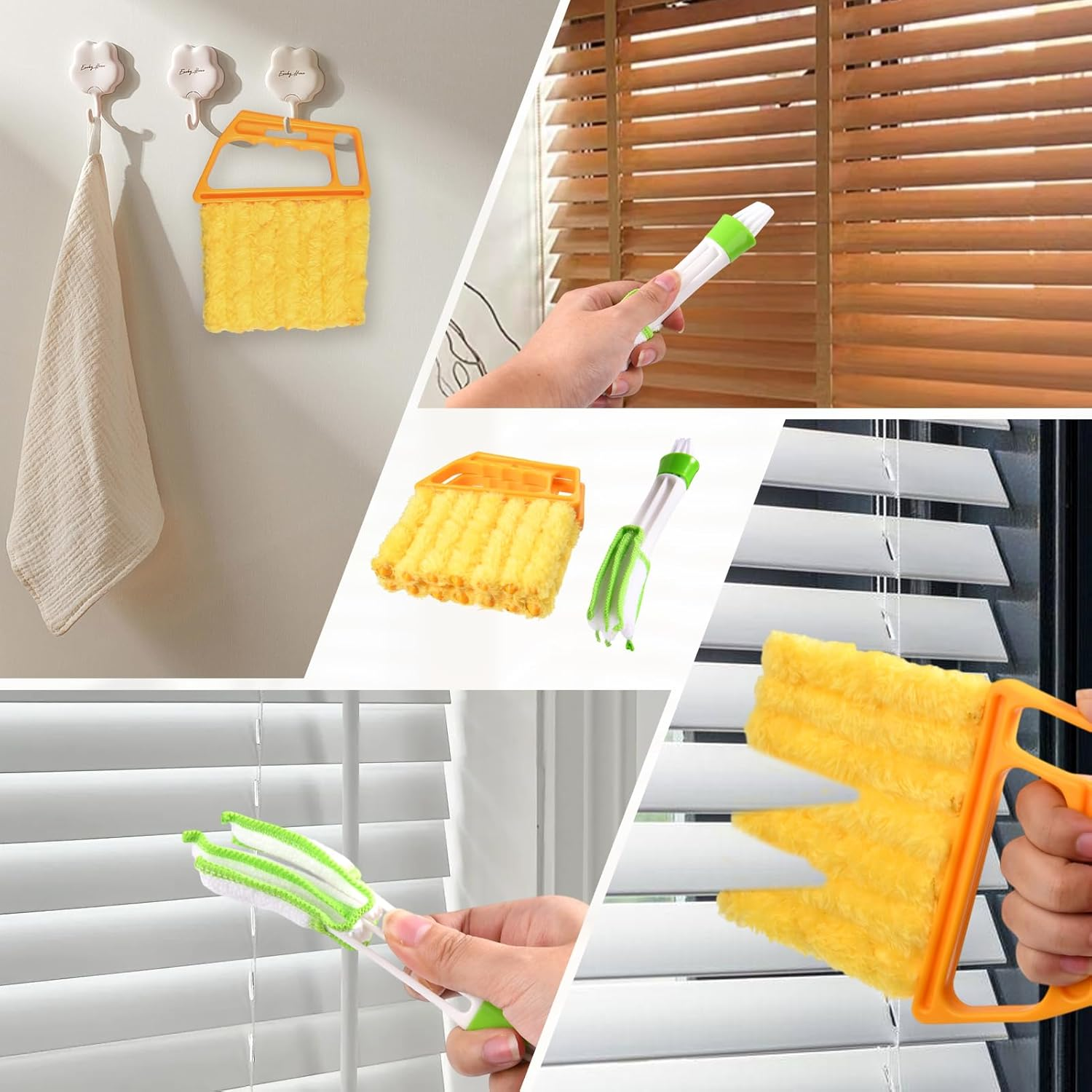 LEONTOOL 8 Pcs Window Venetian Blind Cleaner Duster Tool, Washable 7 Fingers Dusting Cleaners and Air Vent Cleaner, Shutter Cleaners Brush,Blinds Air Conditioner Fan Duster Dirt Housekeeping Tool image number 5