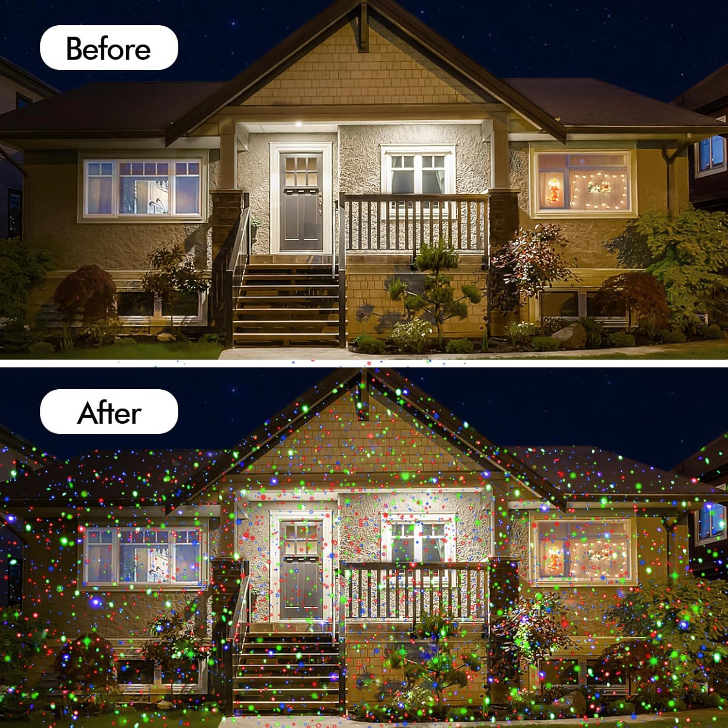 Poeland Garden Lights Star Christmas Projector Moving Firefly Lighting Leds Colour Blue Green Red image number 3